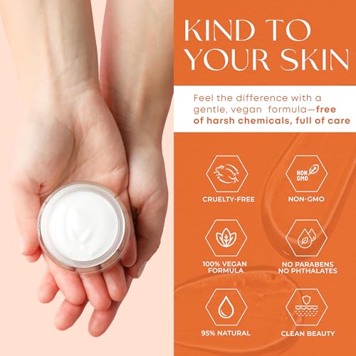 Vitamin C & Collagen Daily Face Moisturizer - Dermatologist Tested, Skin Tightening, Brightening - Anti-Aging, Clean Beauty, Cruelty-Free Korean Skincare, All Skin Types - 1.69 Fl oz (2-Pack)