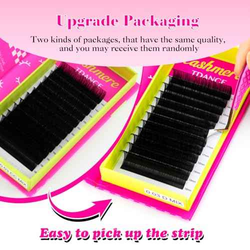 TDANCE Cashmere Lash Extensions Super Matte Black Classic Lash Extension 0.05mm Thickness CC Curl 14-19mm Volume Lash Extensions for Professional Salon Use Eyelash Extension(0.05-CC,14-19mm)