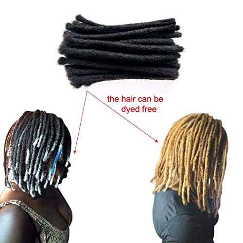 100% Human Hair Dreadlocks Extension Handmade Locs Small Size(diameter 0.4cm) 14inch 40 Strands/pack Natural Black #1B