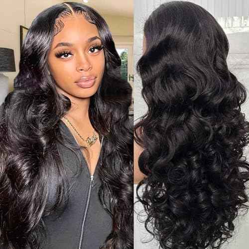 5x5 HD Lace Closure Wigs Human Hair 180% Density Glueless Wigs Human Hair Pre Plucked Pre Cut 24 Inch 5x5 Body Wave Lace Front Wigs Human Hair Wear and Go Glueless Wig