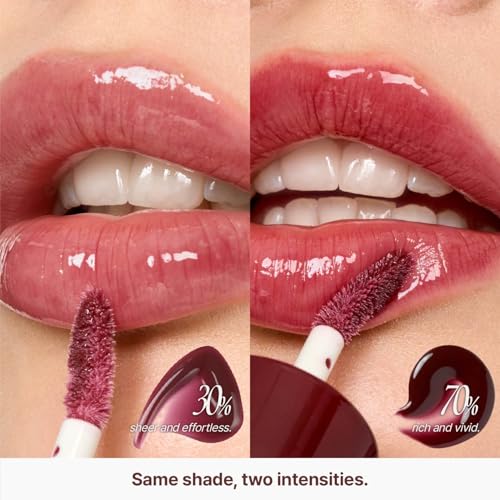 fwee 3D Voluming Gloss 70% (Rich) | High Shine, Non-Sticky Lip Gloss for Makeup | Long-Lasting, Moisturizing Gel Formula ? Cherry Cola 70% | 30% & 70% Pigment Options | 5.3g