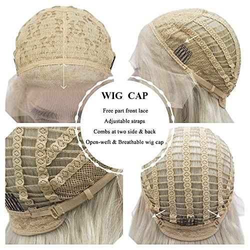 IMSTYLE Blonde Lace Front Wig Long Wave Synthetic Hair Wigs for Women Natural Hairline Blonde Heat Safe Hair 26 Inch Cosplay Wig