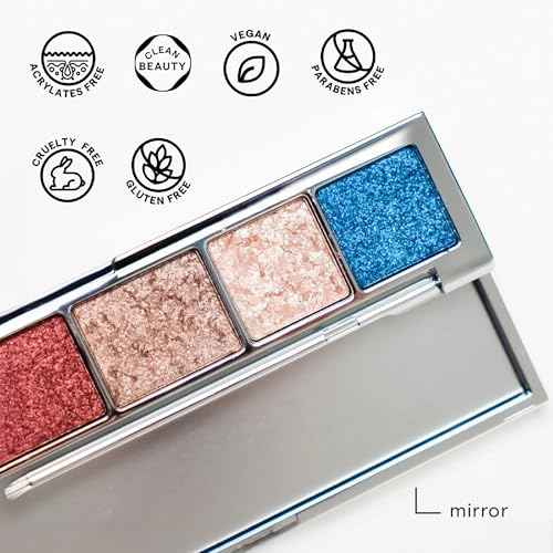 SARELLY, La Mil Sombras Palette, 8 Shades & 4 Finishes, with Mirror and Makeup Brush, Sarelly Creative Lab