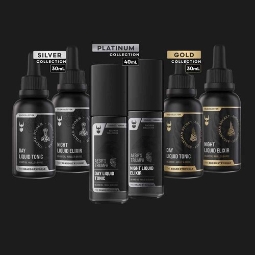 The Beard Struggle Tonic + Elixir Beard Oil Bundle - Gold Collection - Grooming Beard Oil - Softens, Moisturizers, and Strengthens Beard Growth - Pack of 2, Valhalla's Gates
