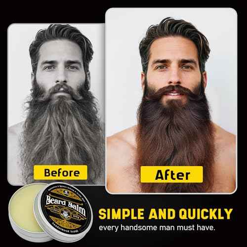 MEKER Beard Balm, Beard Softening Leave-in Balm with Brush, All-Natural Anti-Itch, Organic Beard Conditioner for Softening, Stops Itch, Grows, 3.52 OZ