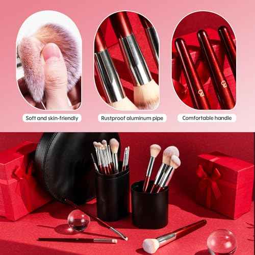 BS-MALL Makeup Brush Set Premium Synthetic Foundation Powder Concealers Eye shadows Blush Makeup Brushes with black case