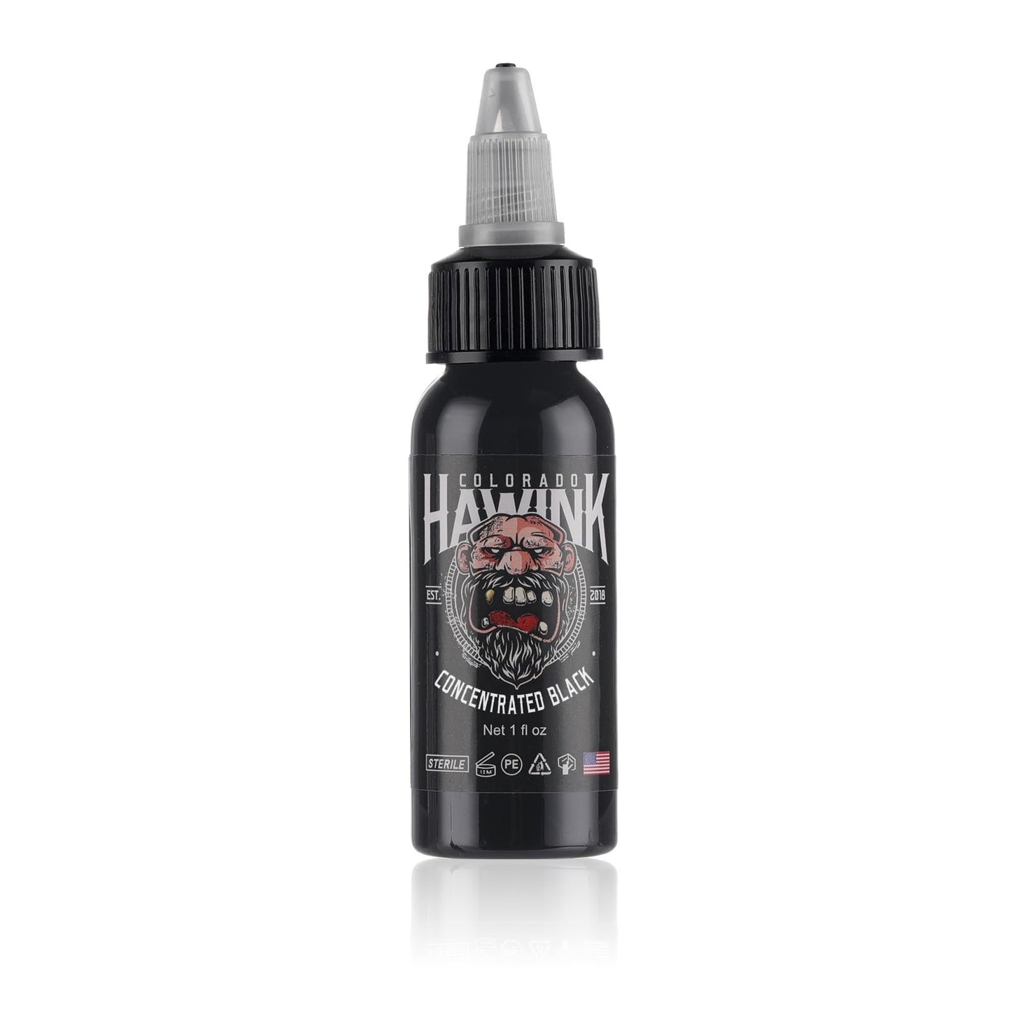 HAWINK Black Tattoo Ink 1 oz (30ml) Vegan-Friendly USA Standard Pigment Tattoo Supplies True Black TI203-30-001