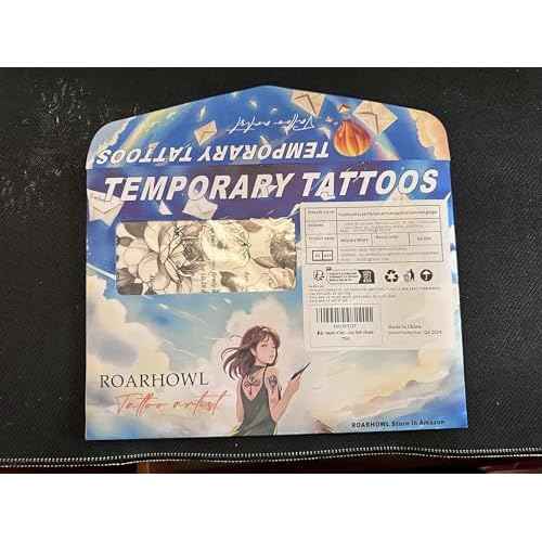 Realistic and long-lasting temporary tattoos,Black Floral Temporary Tattoos for women sleeves Large Rose Designs, 10 Sheets