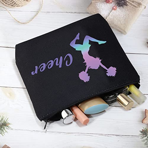 CMNIM Cheer Gifts Cosmetic Bag Cheerleading Gifts Cheerleaders Makeup Bags Cheer Girl Love Cheer Gifts (Cheer Gifts Black)