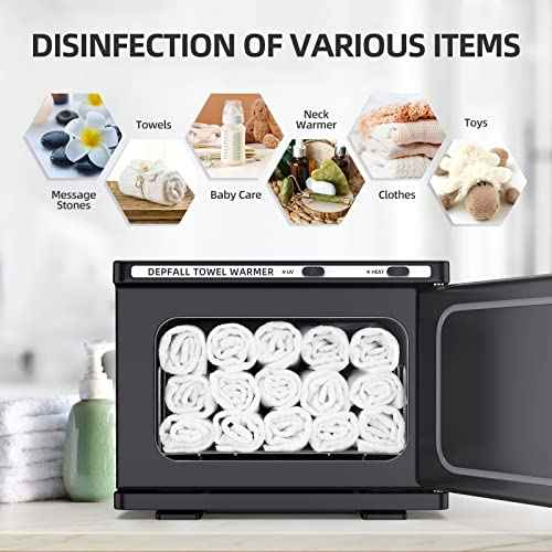 Small Hot Towel Warmer, 8L Hot Towel Cabinet 2-in-1 Personal Towel Warmers Spa for Facials, Bathroom, Barber, Salon, Esthetician, Beauty, Upgrade Fast Heating Aluminum Interior, Black