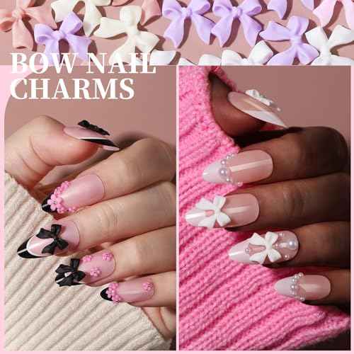 FANDAMEI Nail Charms and Gems, Charms for Nails Design, Nail Art Charms, Nail Design Kit, Rhinestones for Nails, Nail Gems, Bow Charms for Nails, 3D Flowers for Nails, Pearls for Nails