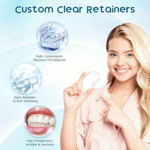Custom Retainers for Teeth ? Upper and Lower Clear Retainer Set, Precision-Fit Design for Long-Lasting Comfort, Slim, Transparent, and Ideal for Daytime or Overnight Wear (Upper & Lower Set)