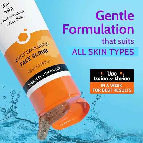 Chemist At Play Gentle Exfoliating Face Scrub with Mandelic Acid & Walnuts | Removes Dead Skin & Blackheads | Detans |Gives Instant Glow| Face Scrub for Women & Men | 100ml