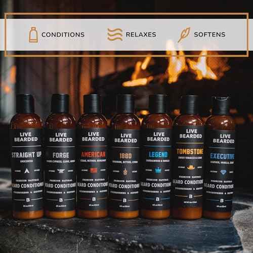Live Bearded Beard Conditioner, 8 fl oz - Strengthens and Softens Facial Hair - Made in the USA - All-Natural Ingredients with Biotin, Caffeine | Legend Scent - Sandalwood, Vanilla