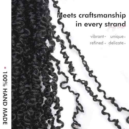 Toyotress Yanky Twist Crochet Hair - 14 Inch 8 Packs (30 Strands/Pcs) Fluffy Spring Mini Twist Short Bob Passion Twist, Natural Black Pre-Looped Crochet Braids Braiding Hair (14 Inch, 1B-8P)