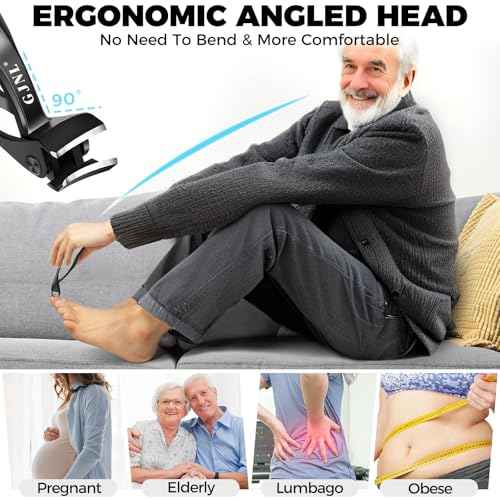 Toenail Clippers for Thick Toenails, 2025 Stocking Stuffers for Men Dad, Heavy Duty Toenail Clippers for Ingrown Nails, Angled Head Toe & Slanted Nail Clipper