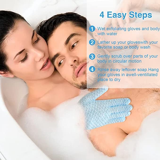 Yiclick Heavy Exfoliating Gloves, Exfoliating Body Scrubber for Bath Shower Exfoliation, Body Scrub Exfoliator for Dead Skin Remover, Exfoliate Sponge Loofah Washcloth Mitt Men Women