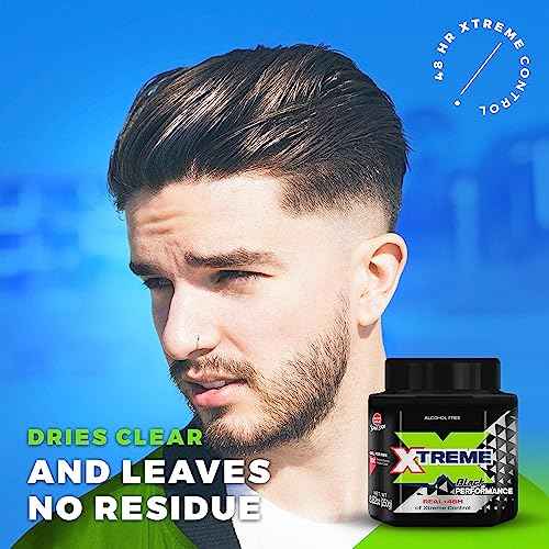 Xtreme Performance Black Styling Hair Gel with Aloe Vera, 8.82 oz Jar (Pack of 12)