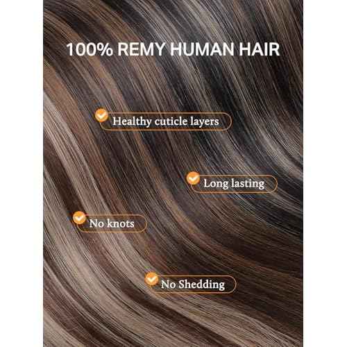 DOORES Tape in Weft Hair Extensions Human Hair, Natural Black 18 Inch 50g, Genius Seamless Extensions Long Wide Genius Seamless Weft Tape in Instant Install