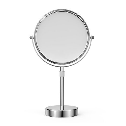 Nicesail Makeup Mirror Tabletop 8 Inch Double-Sided with 7X Magnification, Magnifying Mirror with Pedestal for Shaving Mirror, Height Adjustable for Make up Vainity Table, Chrome Finish (8 Inch, 7X)