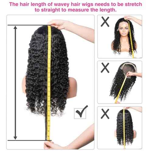 Glueless Wigs Human Hair Pre Plucked Pre Cut 250% Density 5x5 Deep Wave Lace Closure Wigs Human Hair Wear and Go Glueless Wigs Brazilian Virgin Human Hair Wigs (#1B,20Inch)