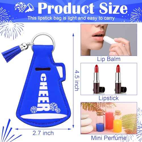 20 Pcs Cheerleading Gifts Natural Bulk Lip Balm Holder with Tassel Hangable Keychain Set for Team Cheer Gifts