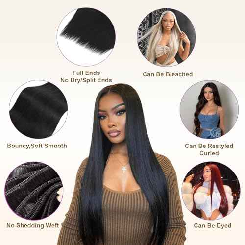 16A Raw Straight Bundles Human Hair 1 Bundle,24 Inch,Triple Lifespan,Burmese Virgin Remy Hair Extensions,No Tangle Shedding