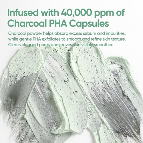 BANILA CO Clean It Zero Charcoal Capsule Pore Polish Mask | Gentle Exfoliating Facial Polish with Charcoal PHA Capsules & Green Clay | Korean Skincare for Oily & Sensitive Skin (100g / 3.53 oz)