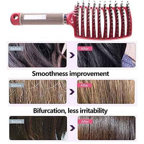 Magical Ultra Detangling Brush for Wet or Dry Hair, Detangler Brush, Fast Drying Styling Massage Hairbrush for Men, Women and Kids (New Gold+Purple)