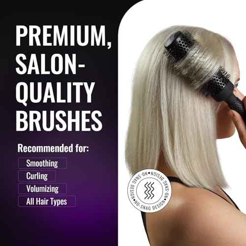 ERGO Ceramic Ionic Round Brush for Blow Out - Salon Quality Hair Brushes for Women - Roller Brush for Blow Drying, Wet and Dry Hair Styling, Volumizing Hair Care - ER53: 2"