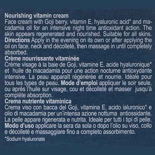 [ comfort zone] Renight Nourishing Vitamin Cream, Night Treatment To Nourish And Hydrate, Ideal For All Skin Types
