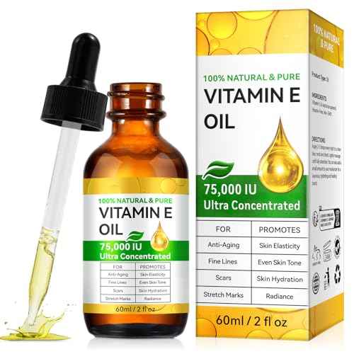 Vitamin E Oil, 75,000 IU Ultra Concentrated Pure Vitamin E Oil for Face