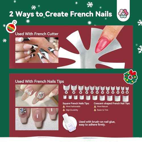 Saviland Acrylic Nail Kit for Starter: 4 Colors Acrylic Powder EMA Monomer Liquid Nail Brush(12#) for Extension Christmas Gift Set
