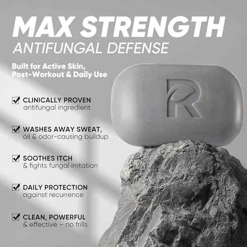 Roycederm Antifungal Soap for Active Skin ? Medicated Bar for Athlete¡¯s Foot, Jock Itch, Ringworm with Tea Tree Oil, Charcoal & Volcanic Ash