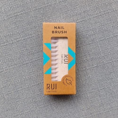 Rui Smiths CarbonConscious Nail Cleaning Brush with 2-Sided Bristles for Manicure and Pedicure Grooming | Made with Wheat Straw Bioplastic