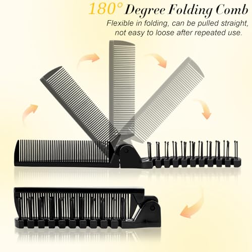 HOFASON 24 Pcs Travel Folding Comb in Bulk, Individually Wrapped Foldable Hair Brush Travel Pocket Mini Hair Comb & Makeup Comb for Women Men Girls Homeless Hotel Shelter Nursing Home Charity Church