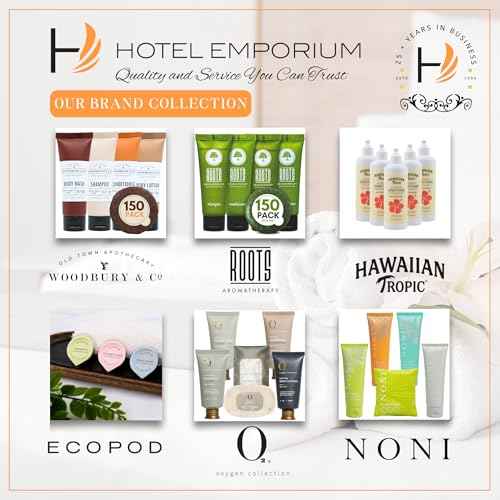 WOODBURY & CO Travel Size Shampoo Conditioner Body Wash Lotion & Soap (150 PK, 1.7 oz each), Guest Bathroom Essentials Toiletries Airbnb Bulk Mini Sets Hygiene Kits Paraben Free Air Bnb Toiletry