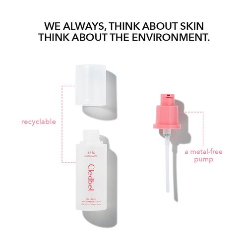 Cledbel Collagen Niacinamide Serum, For Discoloration/Minimizing Large Pores, Niacinamide, Zinc, Peptides & Hyaluronic Acid, Korean Skincare, Paraben-Free, 50ml/1.69 fl oz,