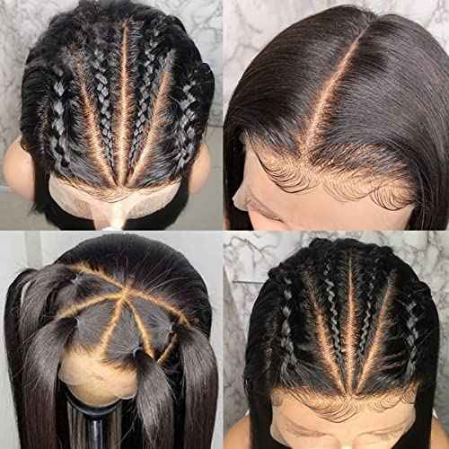 26 Inch Straight 13x6 HD Lace Front Wigs Human Hair 180% Density for Women Glueless 13x6 Lace Frontal Wig Pre Plucked Human Hair Natural Black