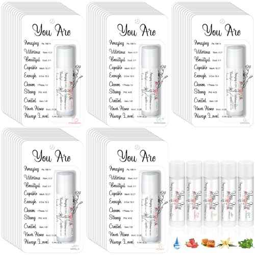 15 Pack Christmas Christian Gifts Bulk for Women Men Religious Lip Balms Bulk Church Party Favors Christmas Party Gifts Stocking Stuffers Bible Verse Study Supplies for Employee Staff Coworkers