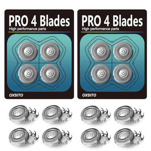 8Pack Pro 4 Head Replacement Blades for Pitbulls Bald Head Razors Gold PRO, Silver PRO, Platinum PRO¡¦ Series, Precision Replacement Blades for Head, Face, and Body Grooming.