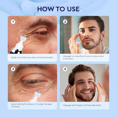 Eye Bags Treatment for Men and Women: Caffeine Eye Cream for Dark Circles ? Cooling Roller for Puffiness Reducer (Medium, Unscented)
