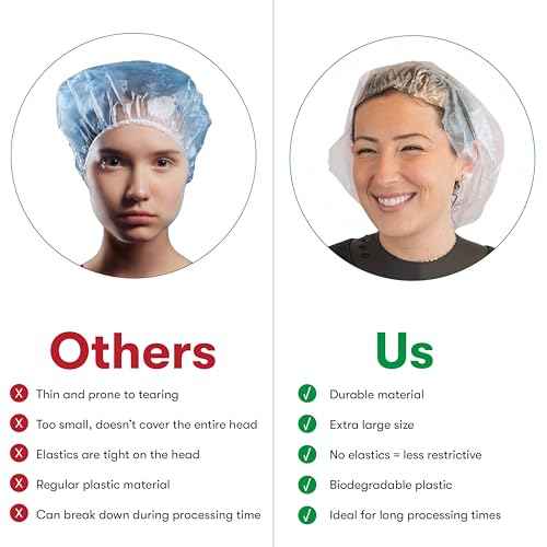 FRAMAR XL Processing Caps For Hair Color - Disposable Shower Caps For Women, Hair Coloring Cap, Processing Cap Disposable, Salon Essentials ? No Elastic Trim ? 50 Count