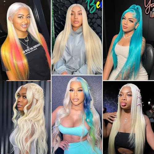 32 Inch 613 Lace Front Wigs Human Hair 200 Density Blonde Wig Human Hair 613 Straight Frontal Wigs Human Hair Pre Plucked For Women 13x4 Honey Blonde HD Lace Front Wig