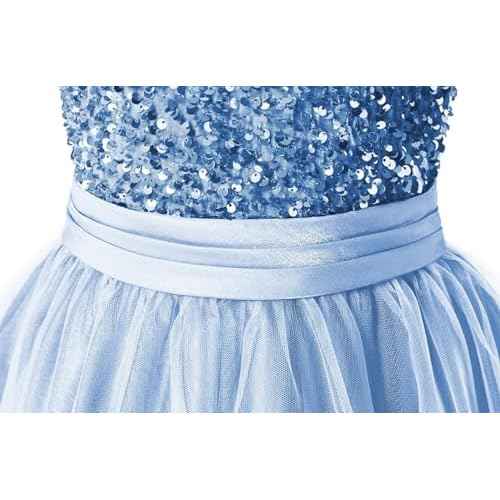 Flower Girl Dresses Wedding Bridesmaid Sequins Tulle Puffy Skirt Girls Birthday Party Pageant Gown Floor Length