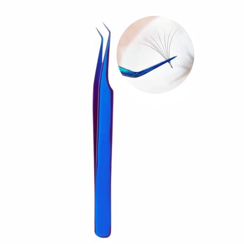 Volume Tweezers Eyelash Extensions, Lash Tweezers 45 degree Original L Shape For 0.05 0.07 0.1 0.15 0.2 Classic Lash/Mega Volume/Hybrid Lash Triple Function (Multi-Function Tweezers)