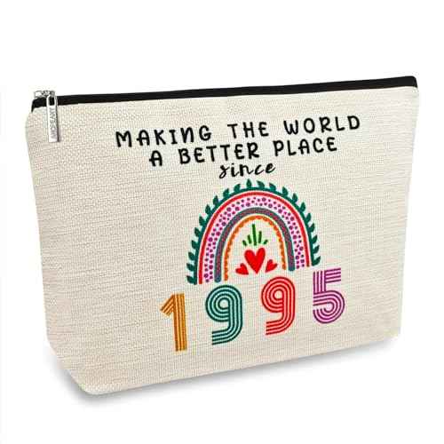 ancpeany 30th Birthday Gifts for Her Makeup Bags, 30th Birthday Decorations for Women, 1995 Anniversary 30 Year Old Gift Ideas for Wife, Sister, Best Friend Female, Mothers Day Cosmetic Travel Bag