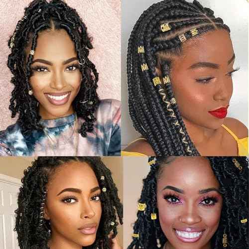 280 Pcs Gold Hair Jewelry Braid, Hair Accessory, Hair Dreadlock Accessory Braid, Metal Gold Braids Rings Cuffs Clips for Dreadlock Accessory Jewelry Decorations