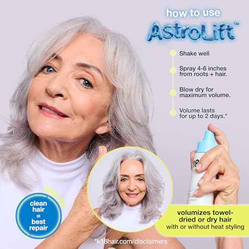 K18 AstroLift¢â Reparative Volume Spray, 2-Day Hair Thickening + Hold For Thin, Fine, Fragile Hair, Non-Sticky, Non-Crunchy, Humidity-Resistant Volumizing Spray