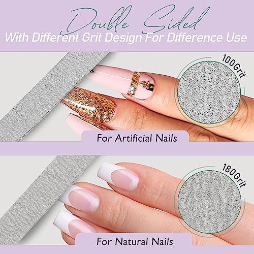 Professional Disposable Zebra Nail Files 100/180 Grit 5" Double Sided Emery Board Manicure Pedicure Tools 100Pcs